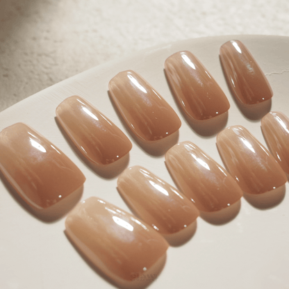 Desert Rose Elegance - Handmade Press on Nails by Clawcreature - Handmade Press - on Nails