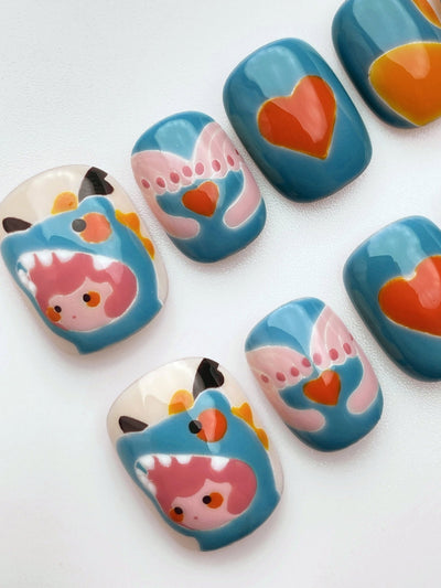 Dragon Blessing - Handmade Press on Nails by Clawcreature - Handmade Press - on Nails