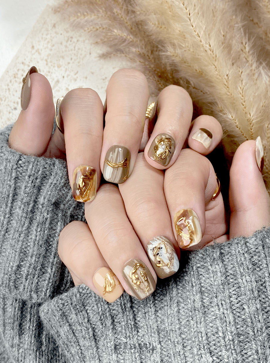 Earth Muse - Handmade Press on Nails by Clawcreature - Handmade Press - on Nails