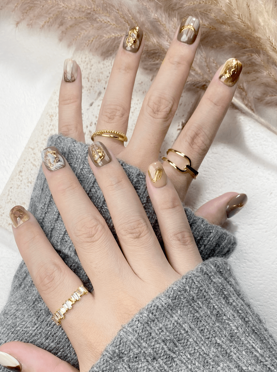Earth Muse - Handmade Press on Nails by Clawcreature - Handmade Press - on Nails