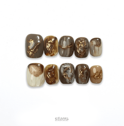Earth Muse - Handmade Press on Nails by Clawcreature - Handmade Press - on Nails