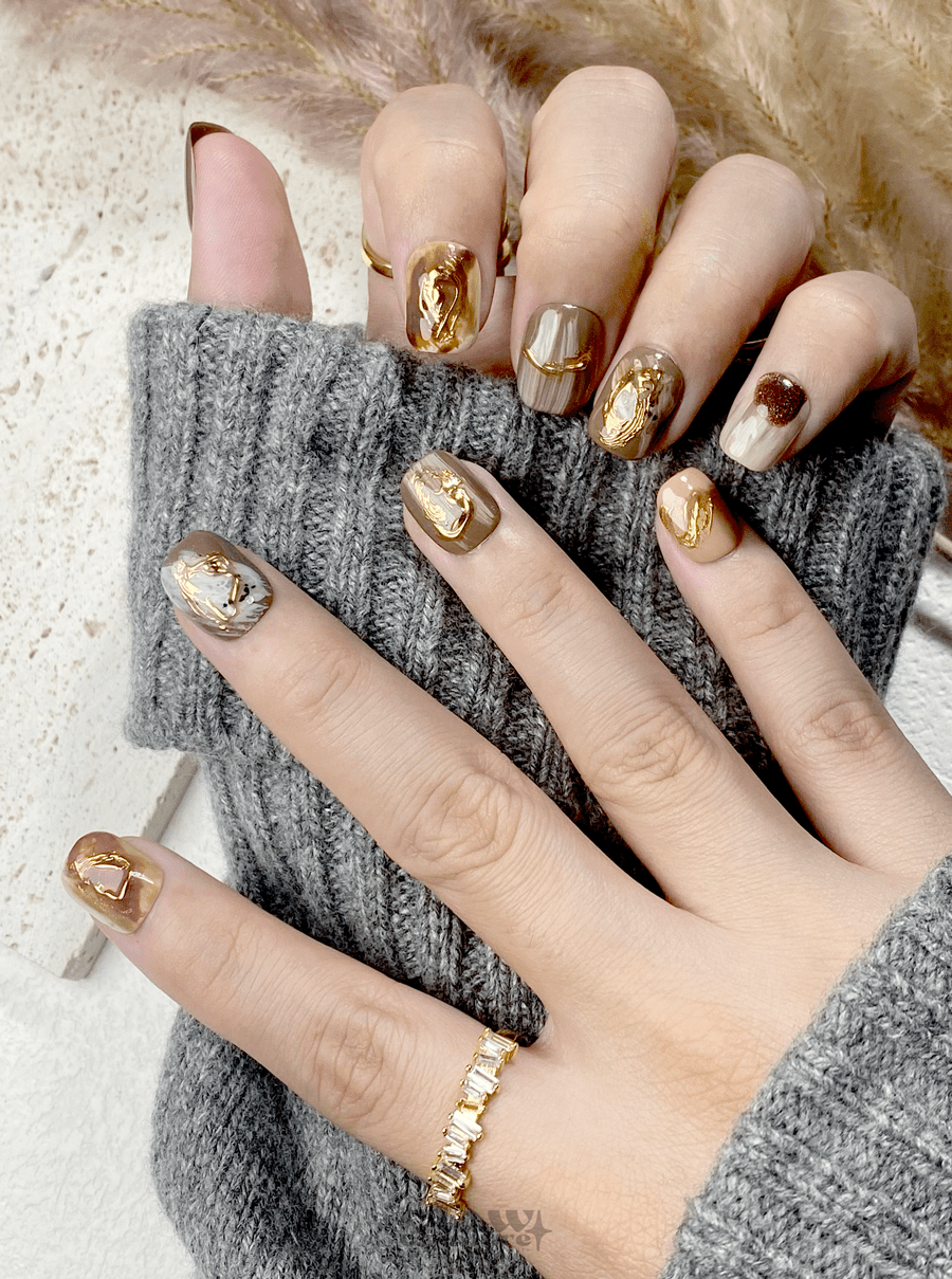 Earth Muse - Handmade Press on Nails by Clawcreature - Handmade Press - on Nails