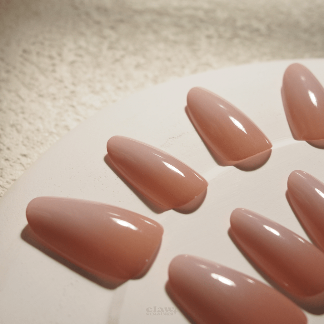 Elegance in Nude - Handmade Press on Nails by Clawcreature - Handmade Press - on Nails
