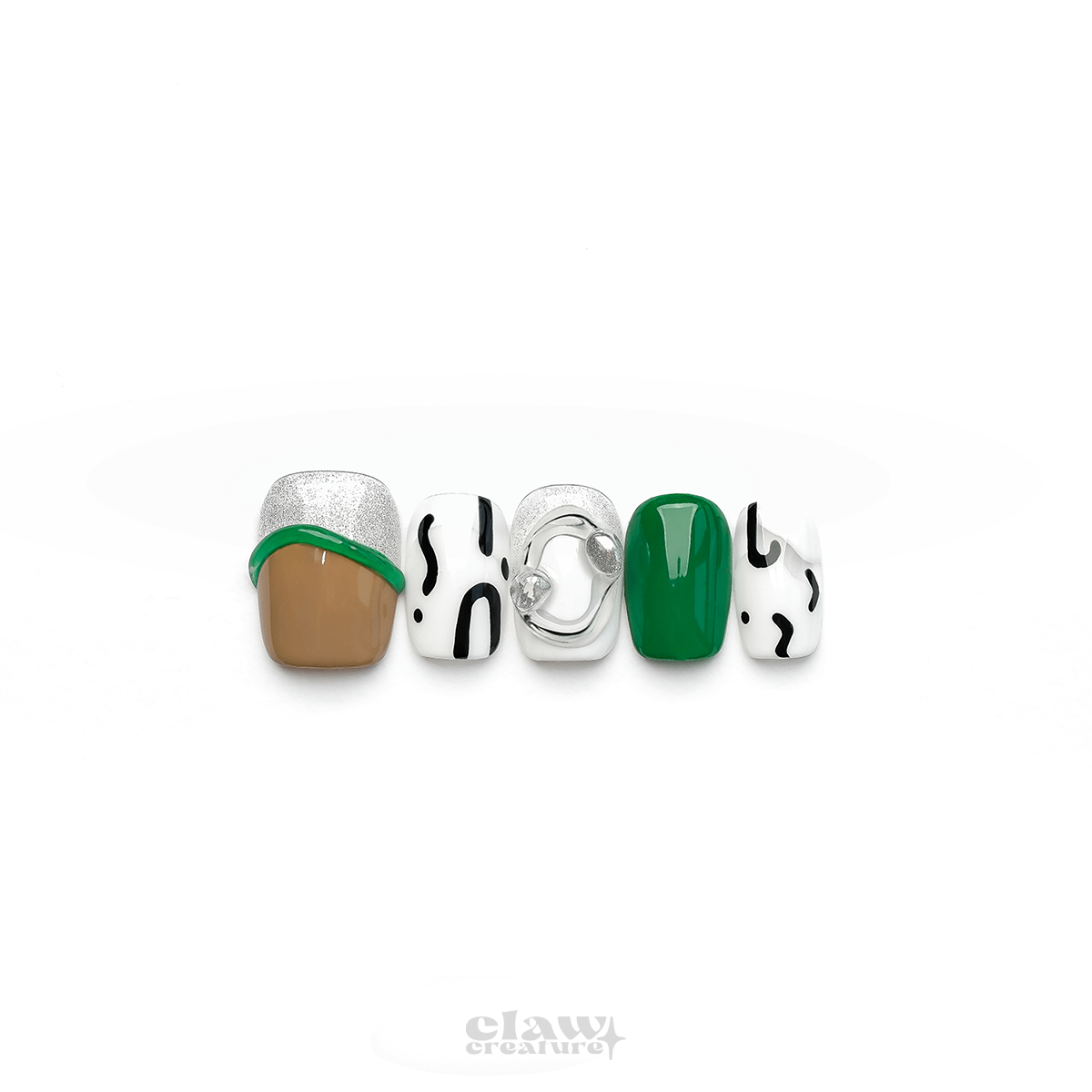 Evergreen - Handmade Press on Nails by Clawcreature - Handmade Press - on Nails