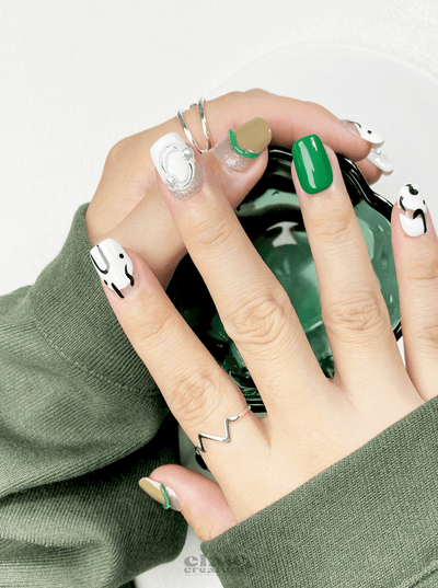 Evergreen - Handmade Press on Nails by Clawcreature - Handmade Press - on Nails