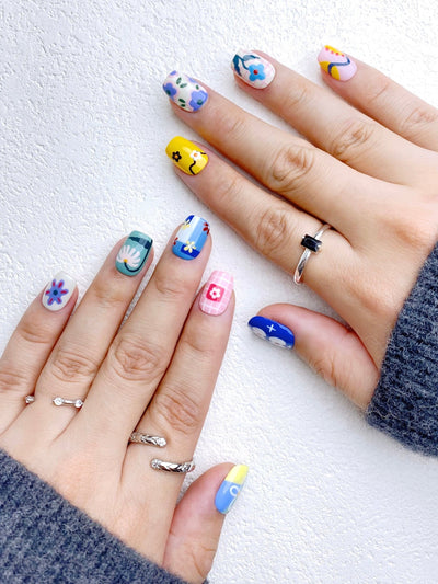 Flora Obscura - Handmade Press on Nails by Clawcreature - Handmade Press - on Nails