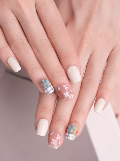 Flower Pop - Handmade Press on Nails by Clawcreature - Handmade Press - on Nails
