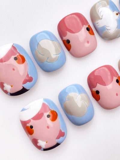 Fly like a Bird - Handmade Press on Nails by Clawcreature - Handmade Press - on Nails