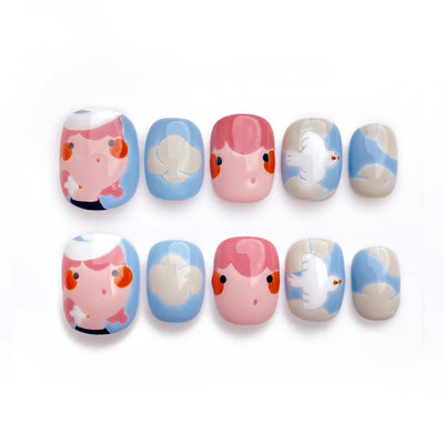 Fly like a Bird - Handmade Press on Nails by Clawcreature - Handmade Press - on Nails