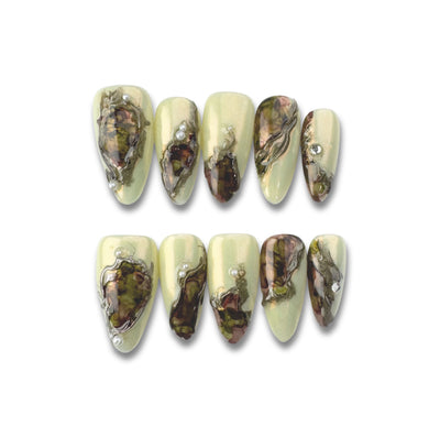 Forest Relic - Handmade Press on Nails by Clawcreature - Handmade Press - on Nails