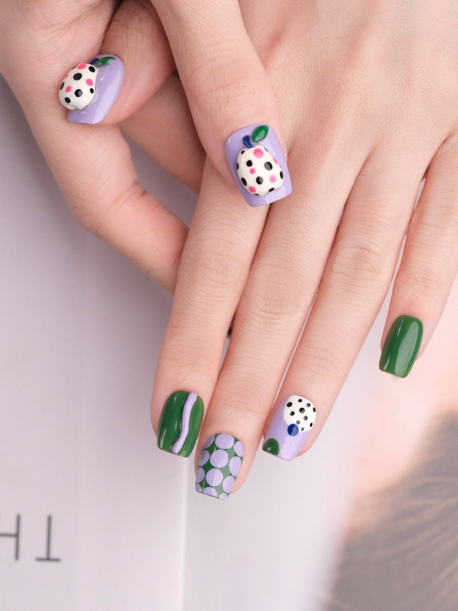 Fruity Funk - Handmade Press on Nails by Clawcreature - Handmade Press - on Nails