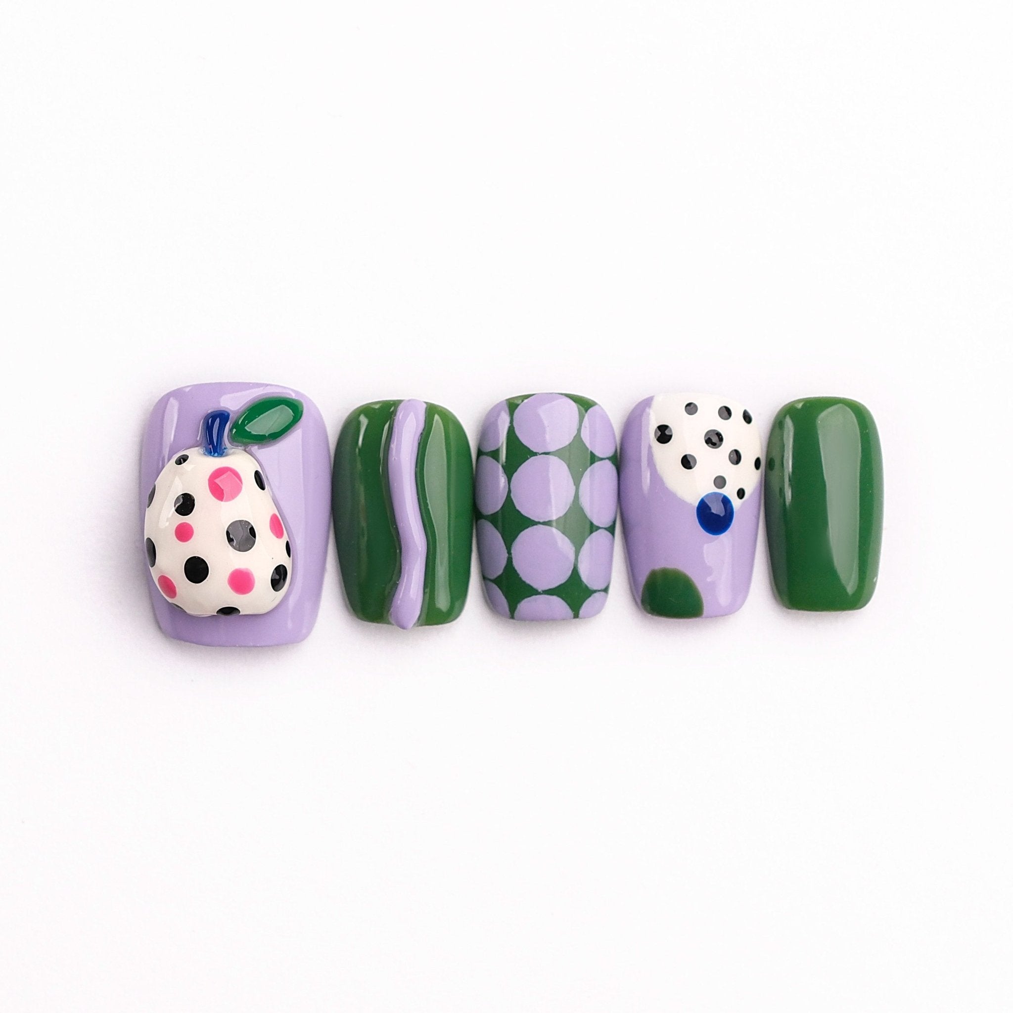 Fruity Funk - Handmade Press on Nails by Clawcreature - Handmade Press - on Nails