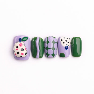 Fruity Funk - Handmade Press on Nails by Clawcreature - Handmade Press - on Nails