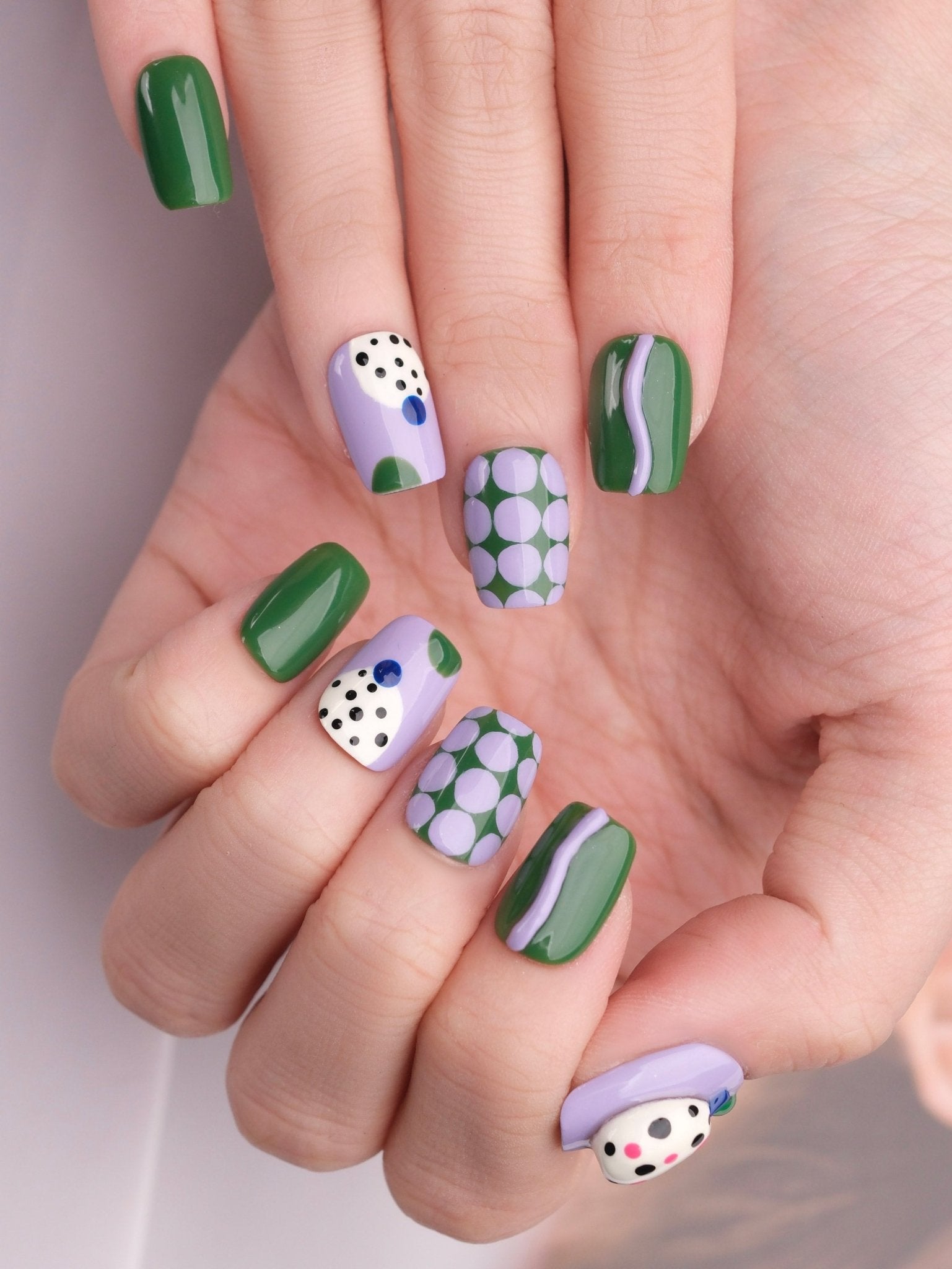 Fruity Funk - Handmade Press on Nails by Clawcreature - Handmade Press - on Nails