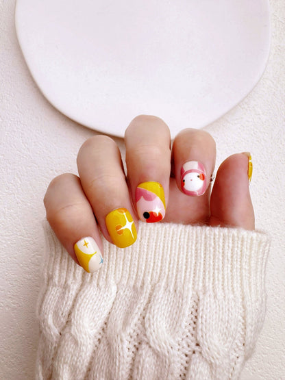 Full Moon - Handmade Press on Nails by Clawcreature - Handmade Press - on Nails