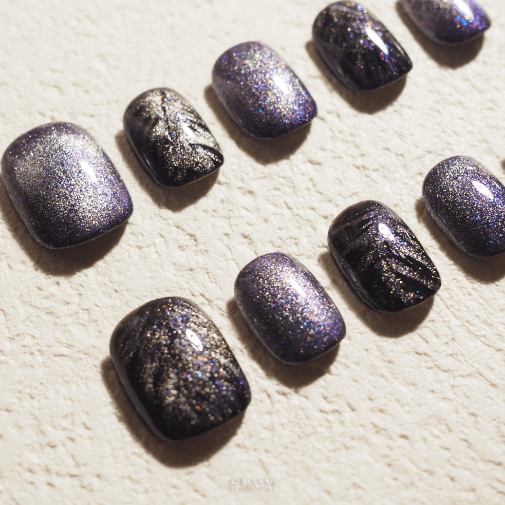 Galaxy Sparkle - Handmade Press on Nails by Clawcreature - Handmade Press - on Nails
