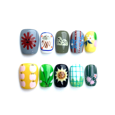 Garden of Why - Handmade Press on Nails by Clawcreature - Handmade Press - on Nails