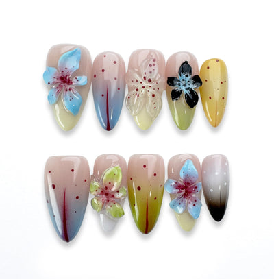 Hawaiian Kiss - Handmade Press on Nails by Clawcreature - Handmade Press - on Nails