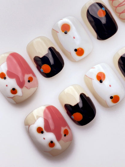Hearts in Harmony - Handmade Press on Nails by Clawcreature - Handmade Press - on Nails