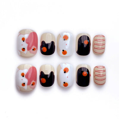 Hearts in Harmony - Handmade Press on Nails by Clawcreature - Handmade Press - on Nails