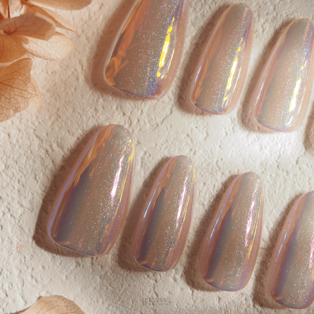 Iridescent Gleam - Handmade Press on Nails by Clawcreature - Handmade Press - on Nails