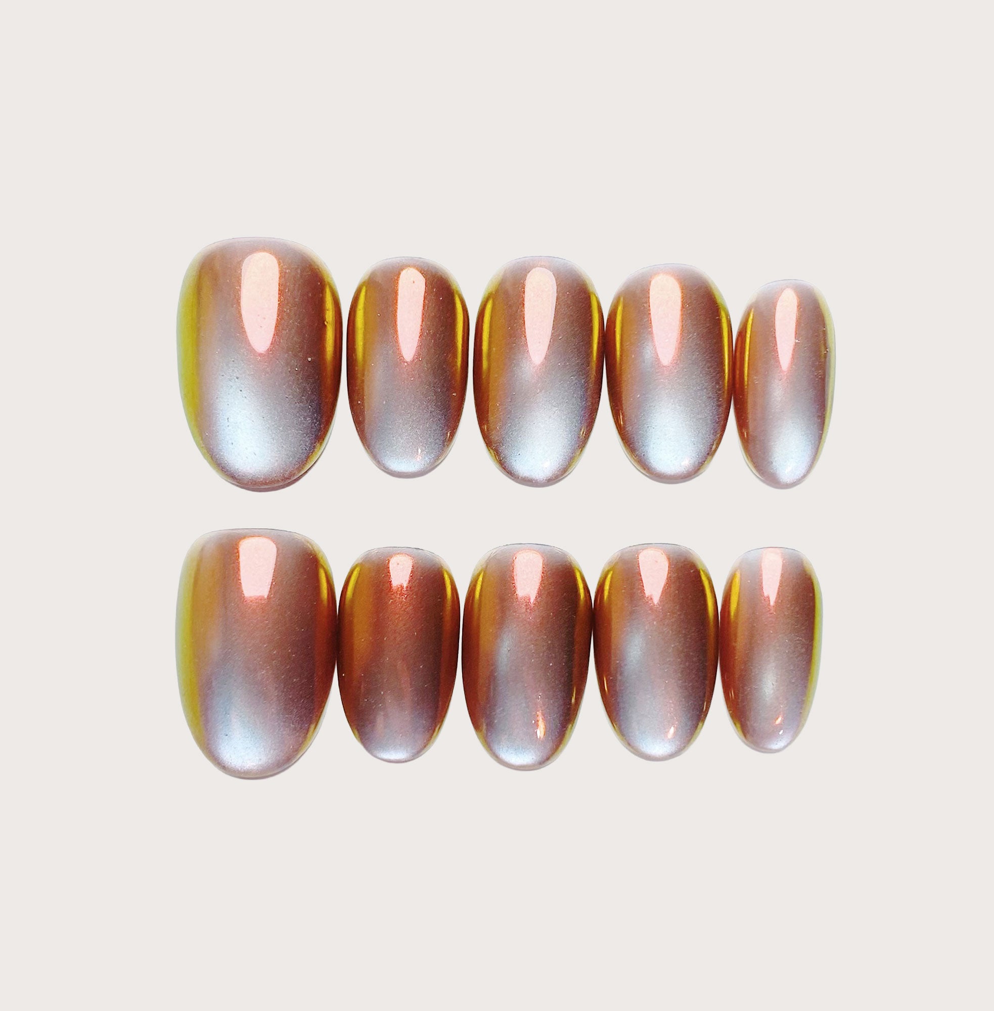 Iridescent Sunset - Handmade Press on Nails by Clawcreature - Handmade Press - on Nails