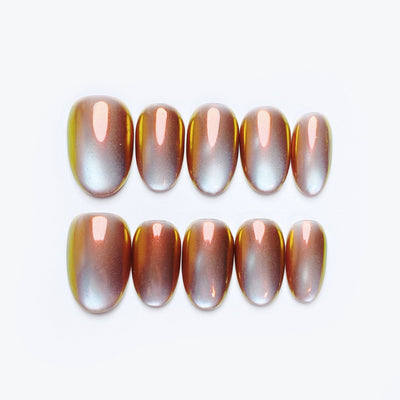 Iridescent Sunset - Handmade Press on Nails by Clawcreature - Handmade Press - on Nails