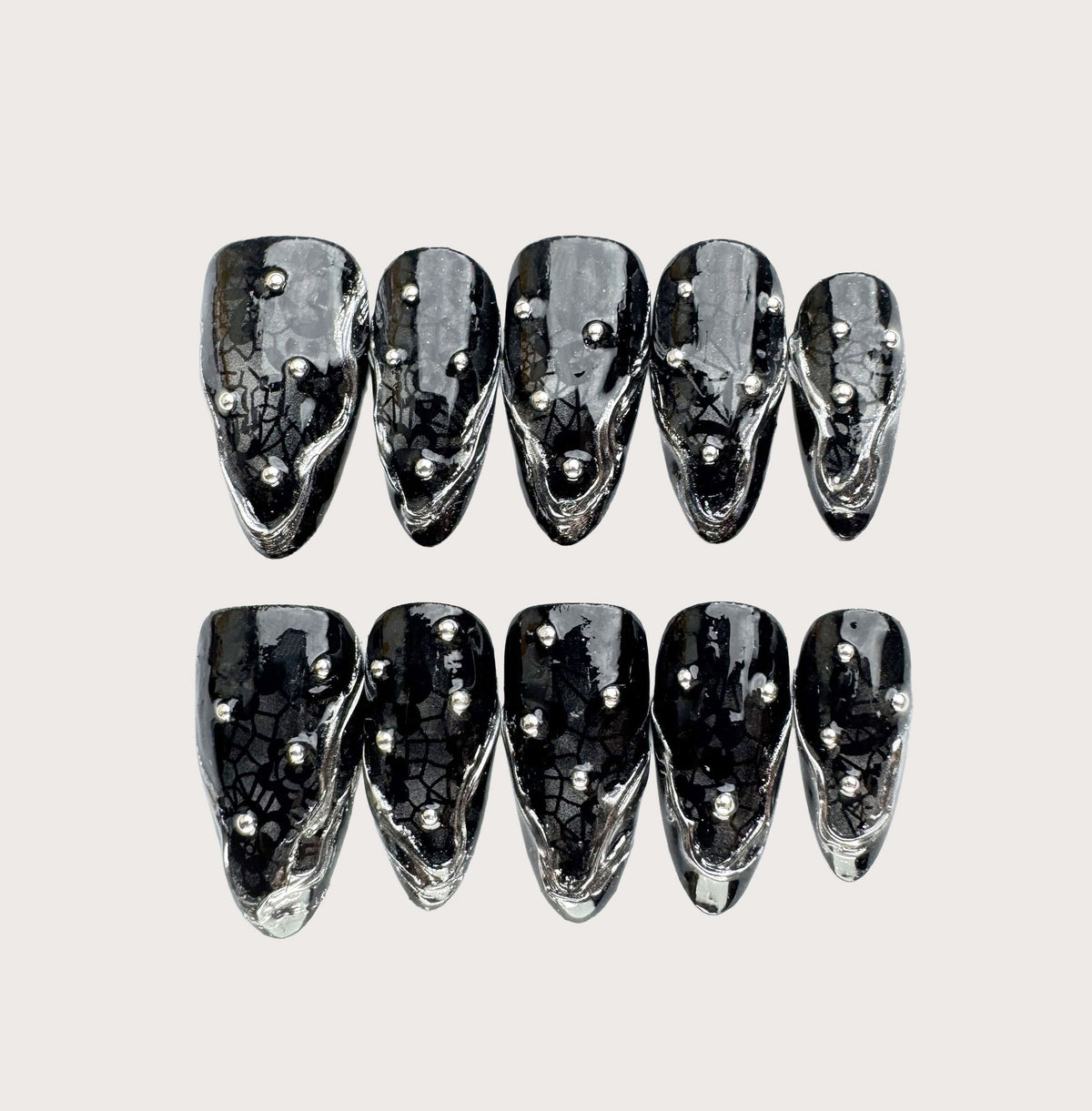 Iron Venom - Handmade Press on Nails by Clawcreature - Handmade Press - on Nails