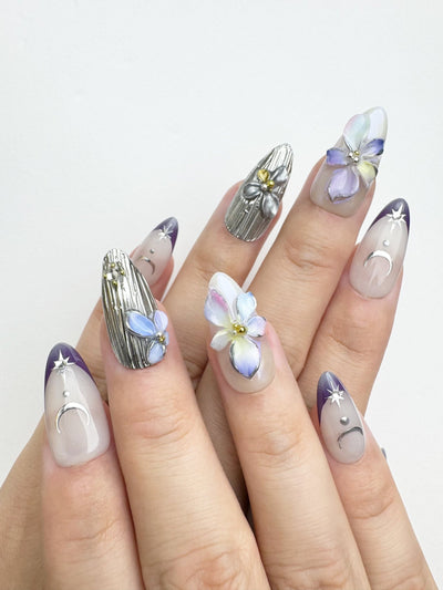 Island Moonlight - Handmade Press on Nails by Clawcreature - Handmade Press - on Nails