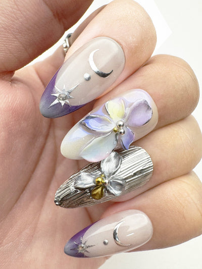 Island Moonlight - Handmade Press on Nails by Clawcreature - Handmade Press - on Nails