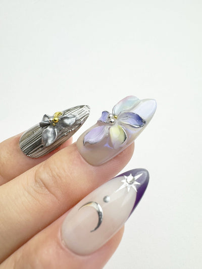 Island Moonlight - Handmade Press on Nails by Clawcreature - Handmade Press - on Nails