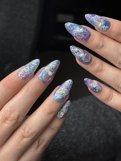 Jellyfish World - Handmade Press on Nails by Clawcreature - Handmade Press - on Nails