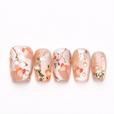 Kingyo - Handmade Press on Nails by Clawcreature - Handmade Press - on Nails