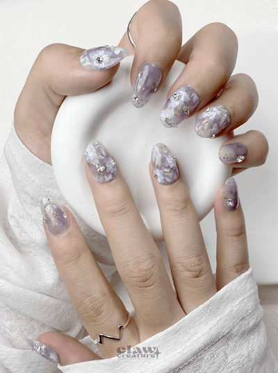 Lavender Bloom - Handmade Press on Nails by Clawcreature - Handmade Press - on Nails