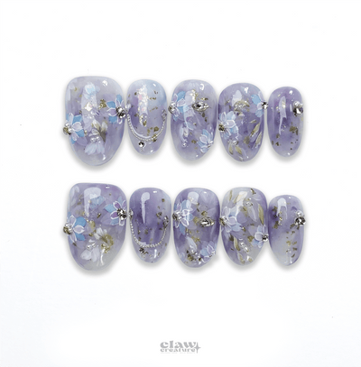 Lavender Bloom - Handmade Press on Nails by Clawcreature - Handmade Press - on Nails