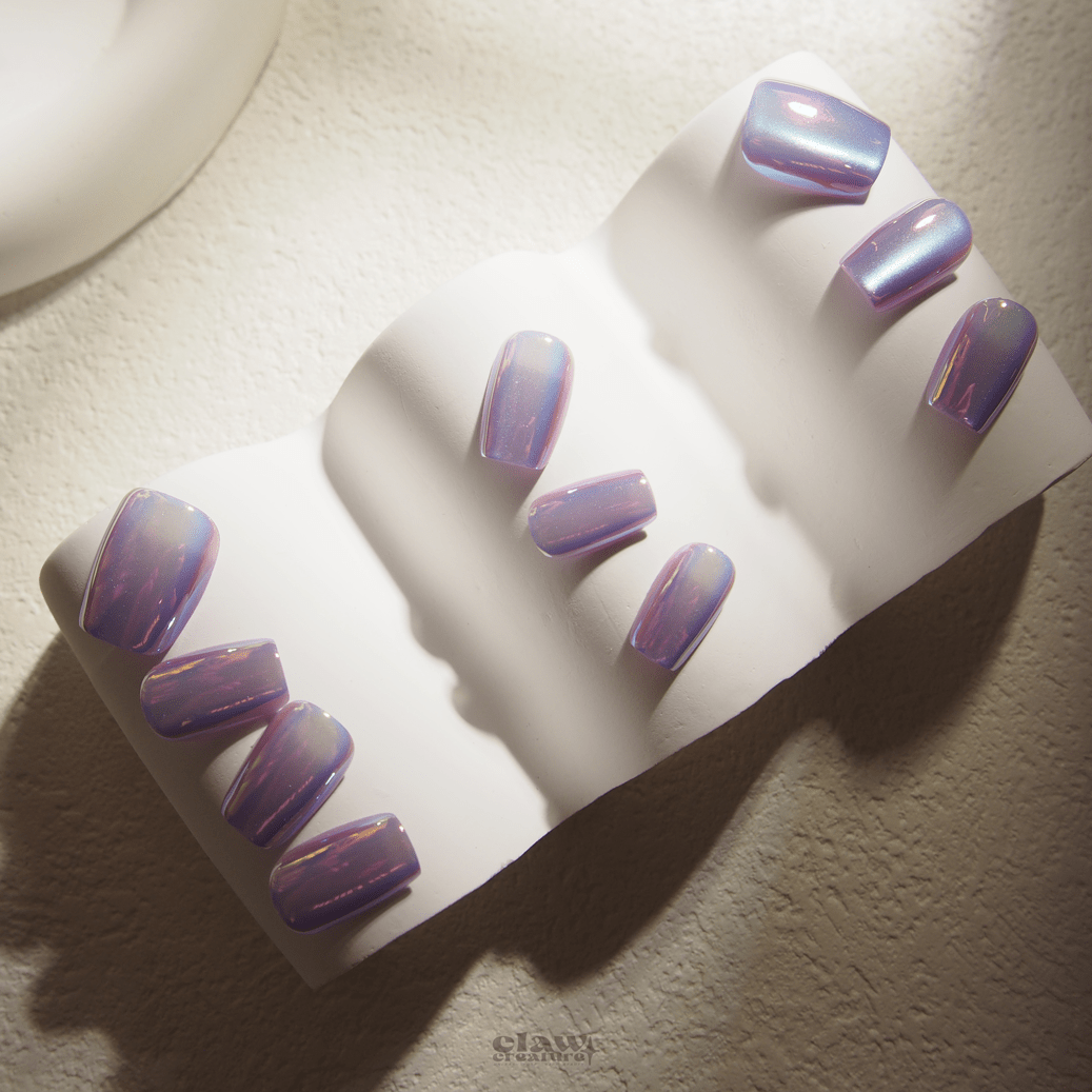 Lilac Luminescence - Handmade Press on Nails by Clawcreature - Handmade Press - on Nails
