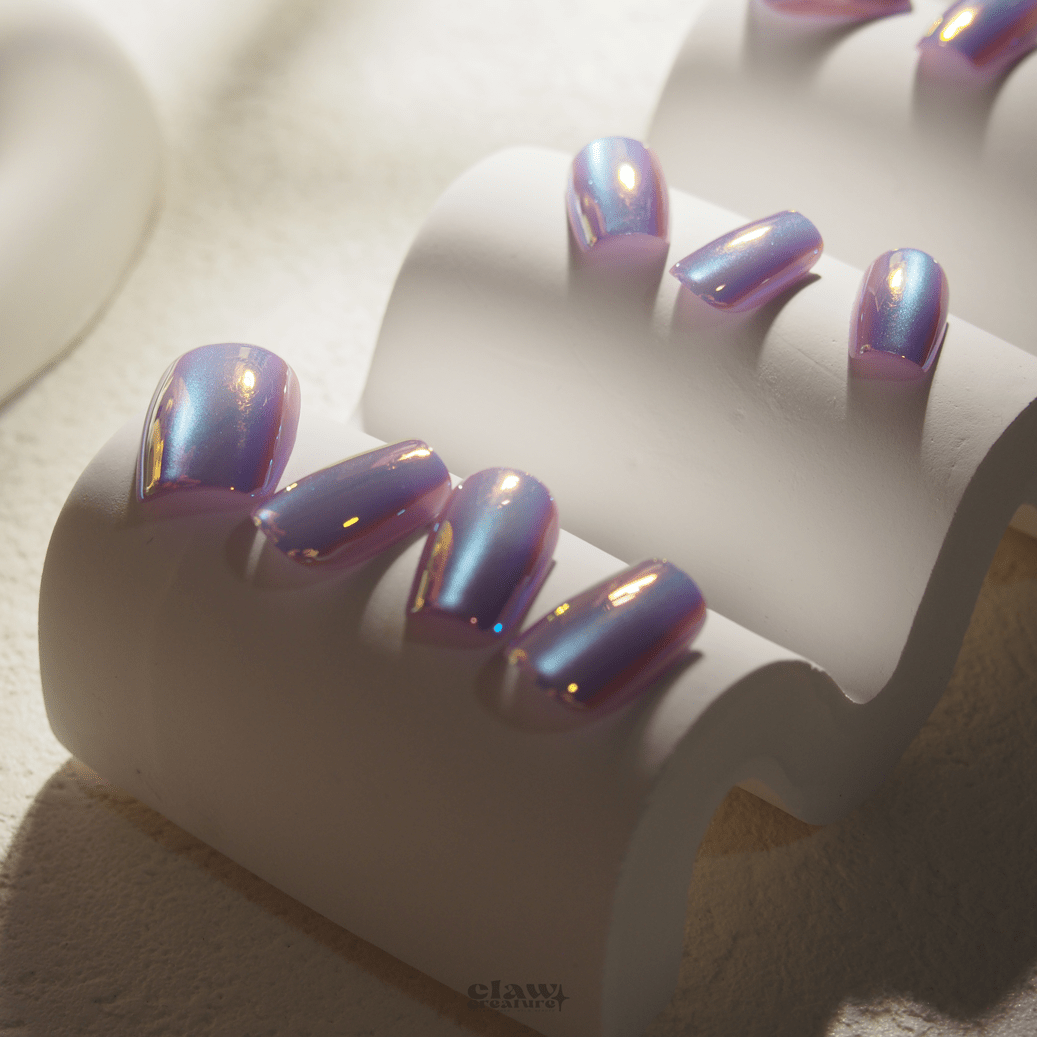 Lilac Luminescence - Handmade Press on Nails by Clawcreature - Handmade Press - on Nails