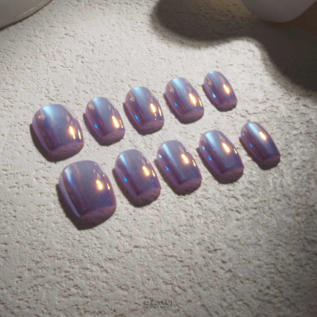 Lilac Luminescence - Handmade Press on Nails by Clawcreature - Handmade Press - on Nails