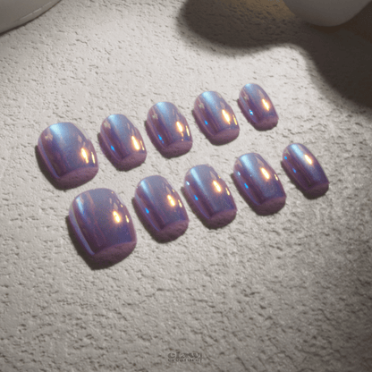 Lilac Luminescence - Handmade Press on Nails by Clawcreature - Handmade Press - on Nails