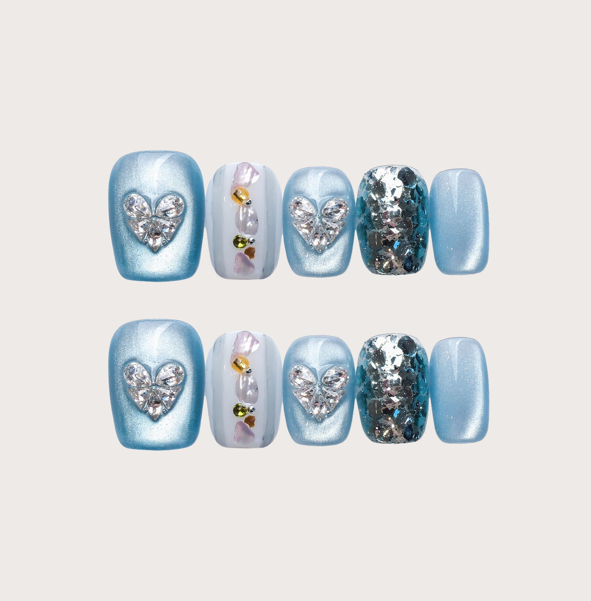 Love Ocean - Handmade Press on Nails by Clawcreature - Handmade Press - on Nails