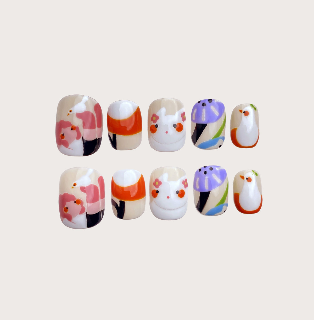 Loving Spring - Handmade Press on Nails by Clawcreature - Handmade Press - on Nails