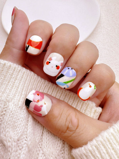 Loving Spring - Handmade Press on Nails by Clawcreature - Handmade Press - on Nails