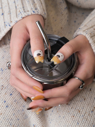 Lucy the Corgi - Handmade Press on Nails by Clawcreature - Handmade Press - on Nails