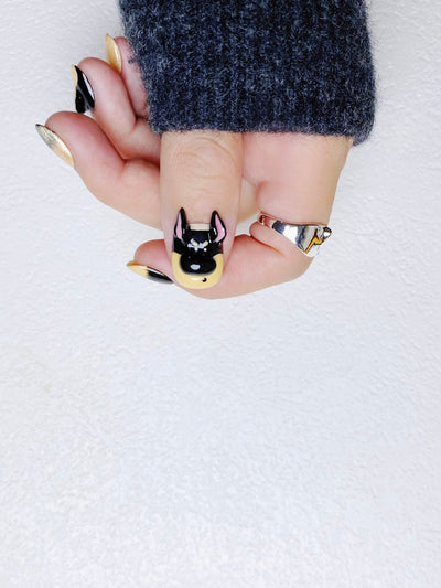 Max the Dobermann - Handmade Press on Nails by Clawcreature - Handmade Press - on Nails
