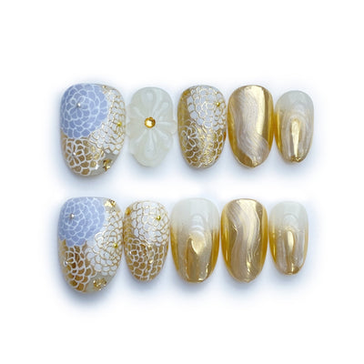 Midas Touch - Handmade Press on Nails by Clawcreature - Handmade Press - on Nails