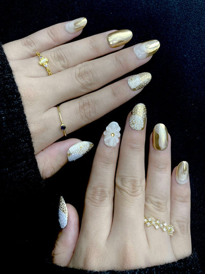 Midas Touch - Handmade Press on Nails by Clawcreature - Handmade Press - on Nails