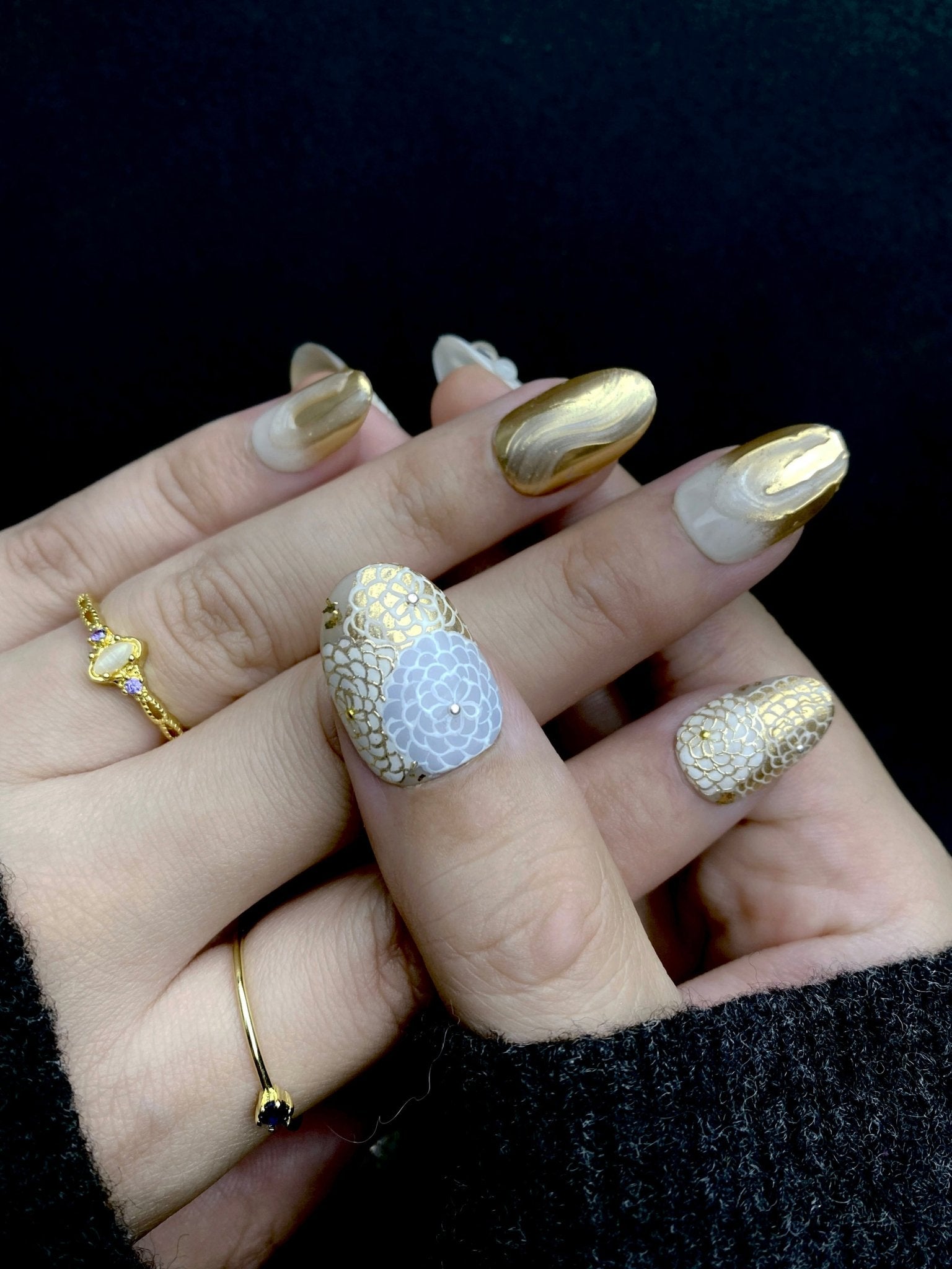 Midas Touch - Handmade Press on Nails by Clawcreature - Handmade Press - on Nails