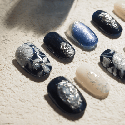 Midnight Bloom - Handmade Press on Nails by Clawcreature - Handmade Press - on Nails