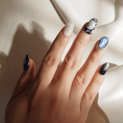 Midnight Bloom - Handmade Press on Nails by Clawcreature - Handmade Press - on Nails