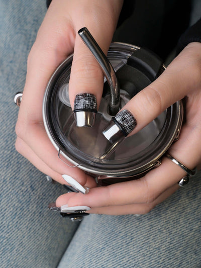 Midnight Steel - Handmade Press on Nails by Clawcreature - Handmade Press - on Nails